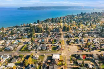 Aerial view looking East  along N. 46th