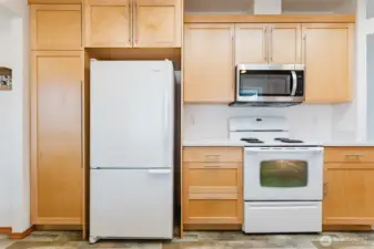 Beautiful shaker style cabinets with durable quartz countertops.