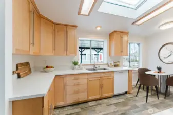 Lots of natural light in kitchen with eat-in area.