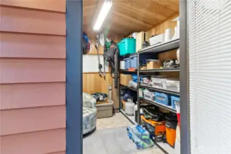 Organized interior of the storage shed.