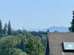 The mountain view from the upper floor on clear days!