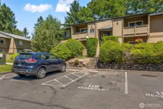 Another view of the "N" condo building, along with reserved parking