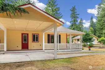 Enter utility/kitchen area of the home from the carport