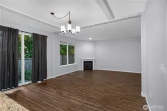 Dining area and sliding door to back patio
