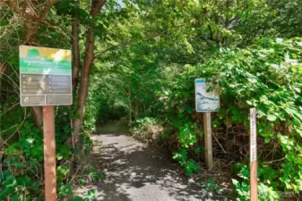Path to Karen Fraser Woodland Trail / Woodard Creek at end of street