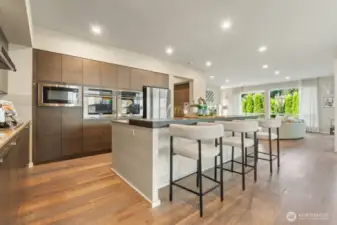 Kitchen with high-end appliances.