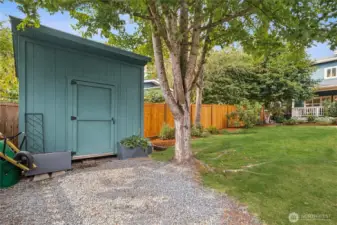 Locking shed for storage of bikes, hardware, gear, etc.