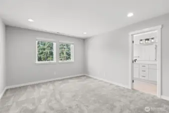 The primary bedroom gives privacy and peace.