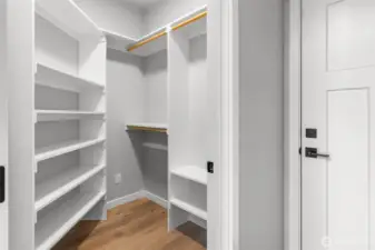 The walk in storage closet could be used for so many things, from shoes to coats, to more pantry storage- you decide!