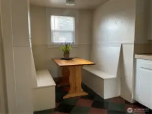 Built-in eating nook in kitchen