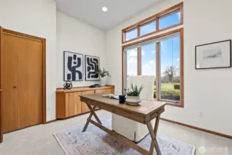 This bedroom space also makes for a perfect home office