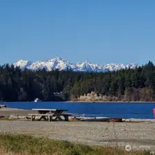 View from North Beach to Olympic Moutains.