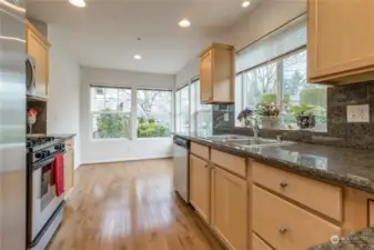 Generous kitchen and breakfast nook