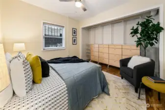 Bedroom 1 boasts an enormous closet.