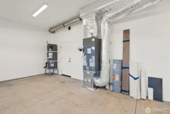 Spacious garage interior with ample room for storage or workspace.