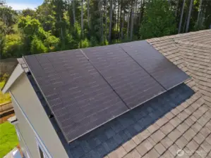 Solar panels are standard as an added energy feature.