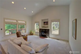 Looking at the main floor living room and gas fireplace.