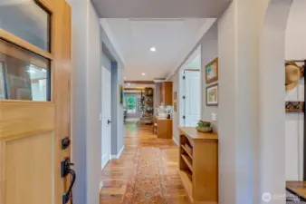 Enter on to new Acacia hardwood floors that run through the entire home.