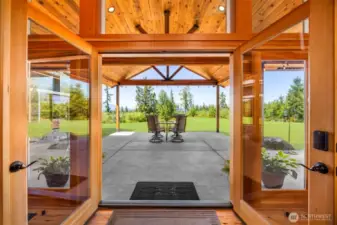 Covered outdoor patio with gorgeous views