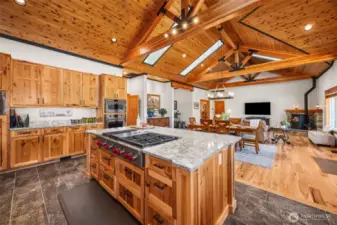 Notice the cedar tongue and groove ceilings