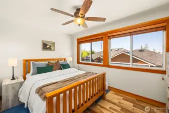 Guesthouse bedroom with a view