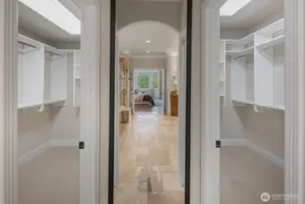 Two walk in closets