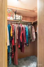 Generous walk-in closet provides excellent storage and easy organization for everyday essentials.