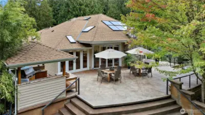 A wonderful deck with full outdoor kitchen/gazebo.