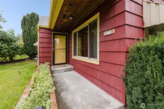 Covered front entry.