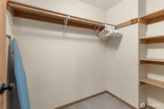 Walk in closet with lots of storage