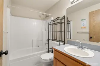 Full bath with updated tub and shower