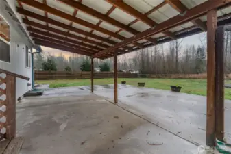 Large covered patio for all your entertaining needs