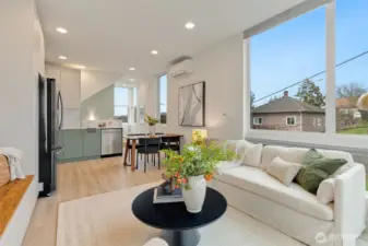 Space for a real dining table - layout is very livable.