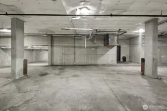 Oversize double-width garage parking space next to elevator (Design for accesible needs)