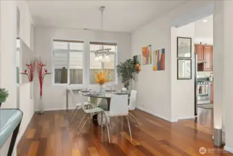 Spacious dining room open to the kitchen