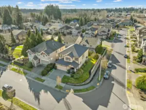 Private corner lot with ample street parking