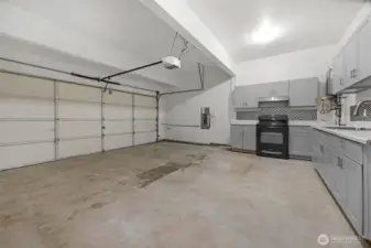 An additional kitchen in the garage.