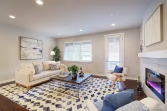 Stylish electric fireplace.