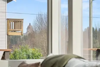 Views of capitol dome from the front deck and living room become even more spectacular in the evening when the dome is lit. This sought-after location also gives you a front row seat to Lakefair fireworks in the summer!