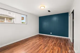 One of 2 lower level bedrooms.