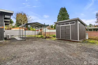 Shed adds great extra storage; it was built on-site and conveys with the property.