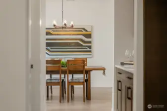 From kitchen, view through butlers pantry into dining room