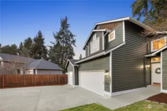 Fully fenced with a low-maintenance landscaping.