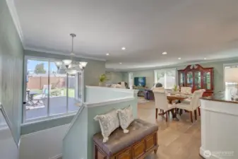 Once you enter the home, the dining and living areas are straight ahead.