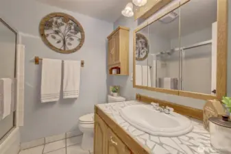 Upstairs guest bathroom.