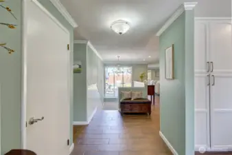 Great sized entry and picture window that brings in light from the back yard.