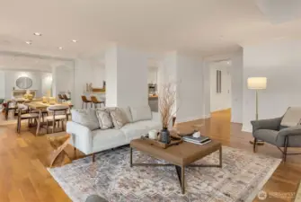 Beautiful open floor plan is both grand and inviting.