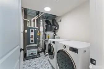 Lower level laundry room