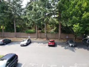 Pkg. lot overlook from  bedroom