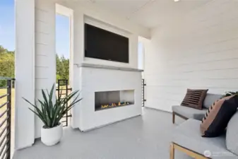 Picture of Covered Outdoor Living Space is from Model Home.  For illustration purposes.  Colors and finishes may vary.